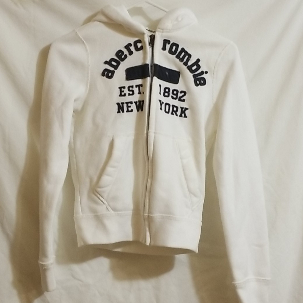 Abercrombie EST. 1892 New York White Hoodie